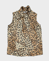 Vintage Y2k 00s Kasper Leopard Print Stain Top - M