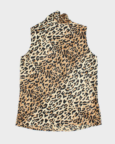 Vintage Y2k 00s Kasper Leopard Print Stain Top - M