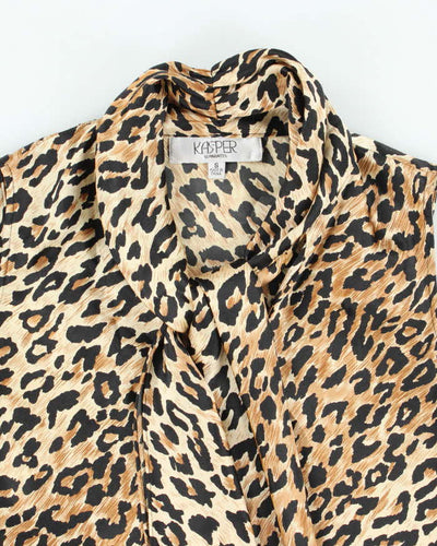Vintage Y2k 00s Kasper Leopard Print Stain Top - M