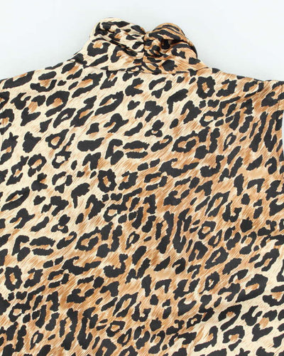 Vintage Y2k 00s Kasper Leopard Print Stain Top - M