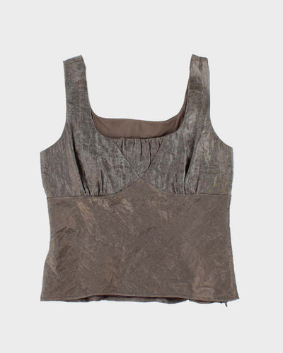 Vintage 90s Shimmery Square Neck Top - M
