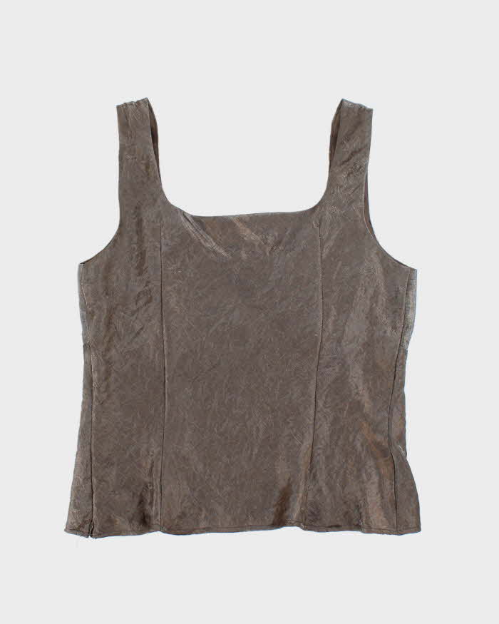 Vintage 90s Shimmery Square Neck Top - M