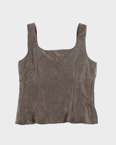 Vintage 90s Shimmery Square Neck Top - M