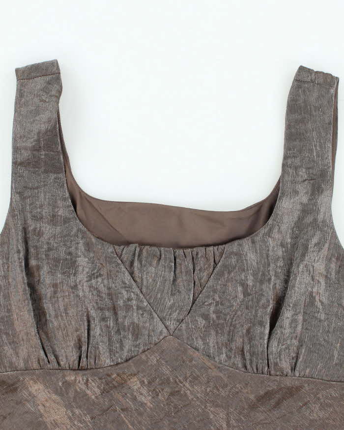 Vintage 90s Shimmery Square Neck Top - M