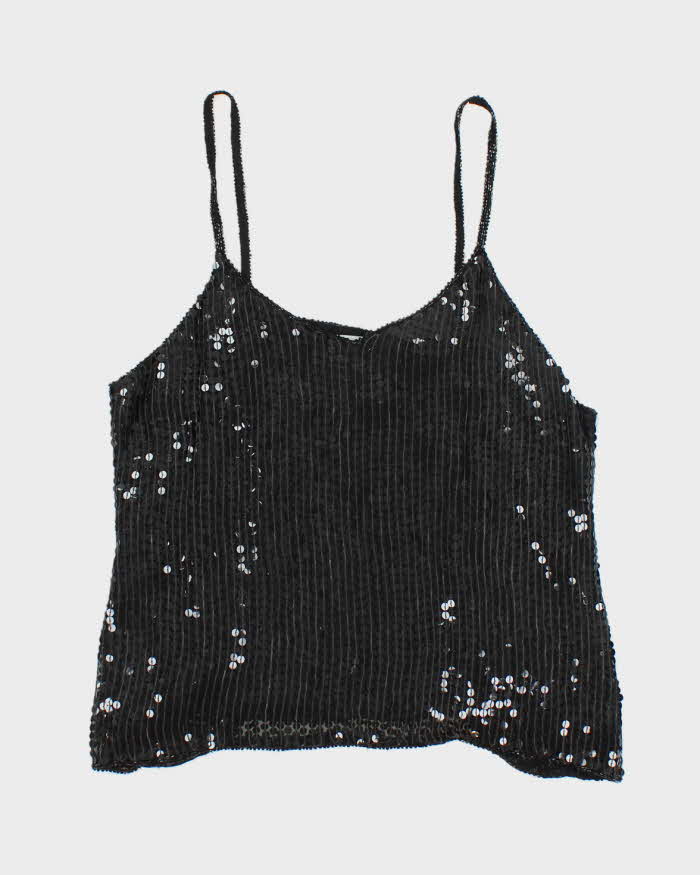 Vintage 90s One + One Silk Sequin Cami - S