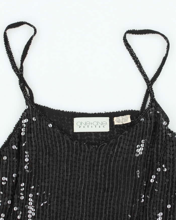 Vintage 90s One + One Silk Sequin Cami - S