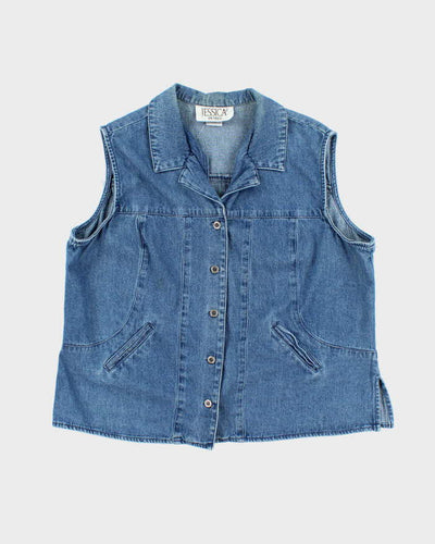 Vintage 90s Jessica Denim Button-Up Top - M