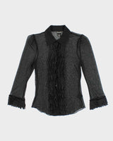 Vintage Y2k 00s Guess Lace Sheer Ruffle Blouse - S