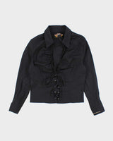 Vintage Y2k 00s Harley Davidson Lace-Up Blouse - M