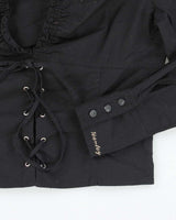 Vintage Y2k 00s Harley Davidson Lace-Up Blouse - M