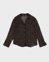 Vintage Y2k 00s Sheer Pattern Blouse - L