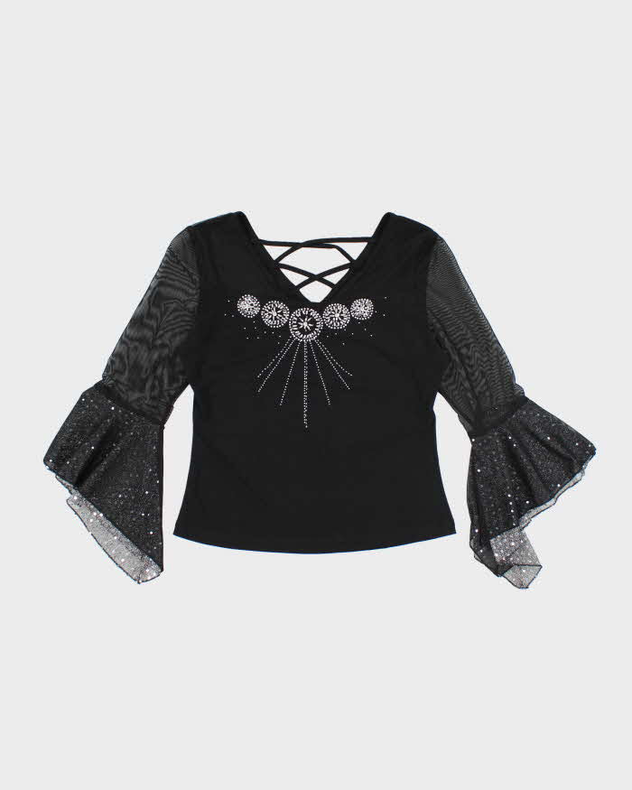 Vintage Y2k 00s Beaded Sparkly Top - M