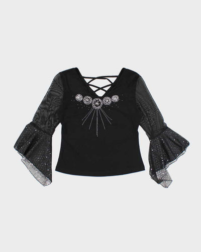 Vintage Y2k 00s Beaded Sparkly Top - M