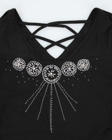 Vintage Y2k 00s Beaded Sparkly Top - M