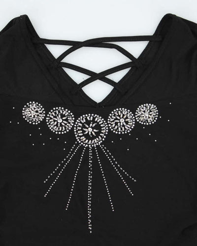 Vintage Y2k 00s Beaded Sparkly Top - M
