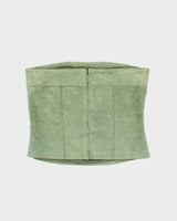 Vintage 90s Accomplice Green Embroidered Suede Top - S