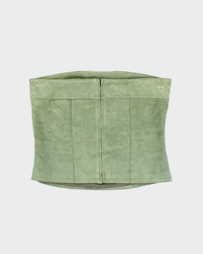 Vintage 90s Accomplice Green Embroidered Suede Top - S