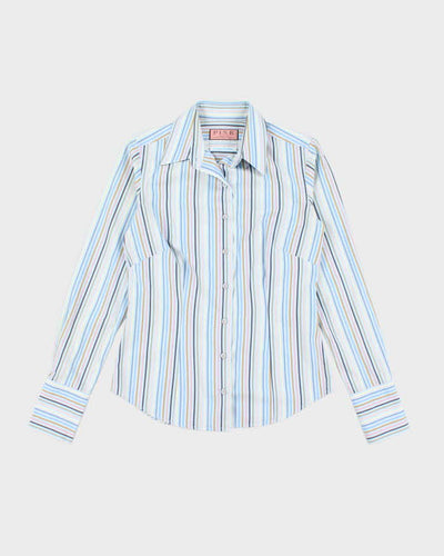 Vintage 90s Thomas Pink Stripe Blouse - M