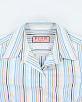 Vintage 90s Thomas Pink Stripe Blouse - M