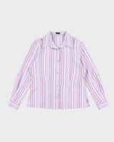 Vintage Y2k 00s Haggar Purple Stripe Blouse - M