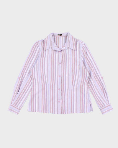 Vintage Y2k 00s Haggar Purple Stripe Blouse - M