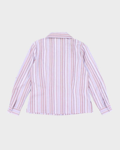 Vintage Y2k 00s Haggar Purple Stripe Blouse - M