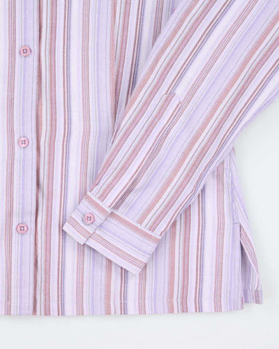 Vintage Y2k 00s Haggar Purple Stripe Blouse - M