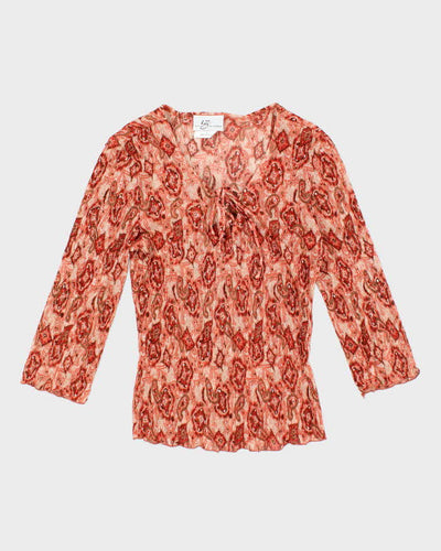 Vintage Y2k 00s Byer California Sheer Floral Blouse - S