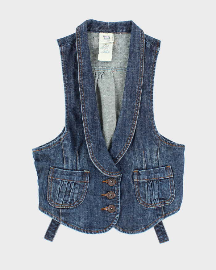 Vintage Y2k 00s 725 Originals Denim Waistcoat Top - M