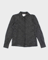 Vintage Y2k 00s Jessica Black Lace Blouse - M