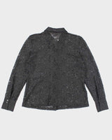 Vintage Y2k 00s Jessica Black Lace Blouse - M