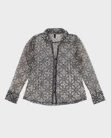 Vintage Y2k 00s Point Zero Pattern Mesh Blouse - L