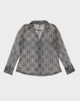 Vintage Y2k 00s Point Zero Pattern Mesh Blouse - L
