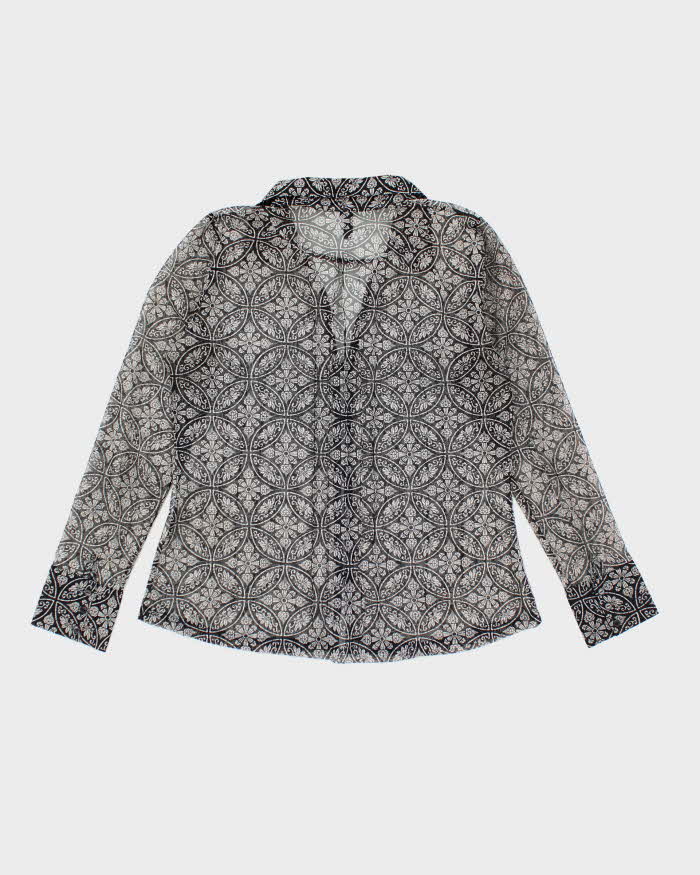 Vintage Y2k 00s Point Zero Pattern Mesh Blouse - L