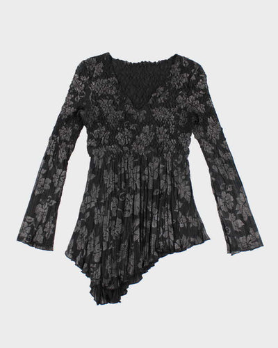 Vintage Y2k 00s Asymmetric Crinkle Blouse - M
