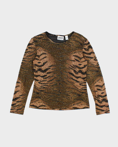 Vintage 90s Chico's Design Animal Print Top - S
