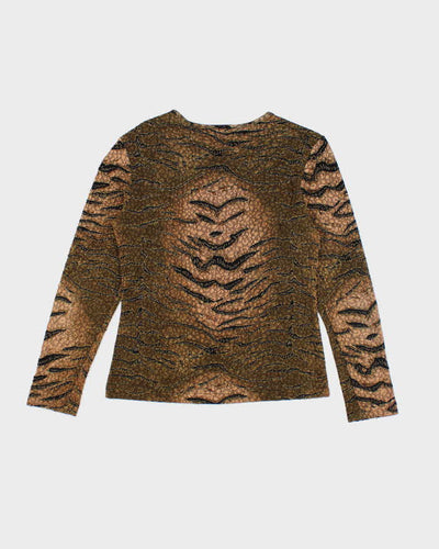 Vintage 90s Chico's Design Animal Print Top - S