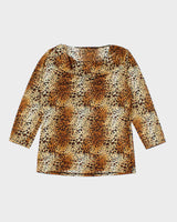 Vintage Y2k 00s Leopard Print Cowl Neck Top - M