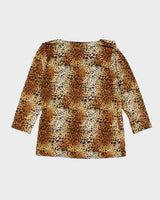 Vintage Y2k 00s Leopard Print Cowl Neck Top - M