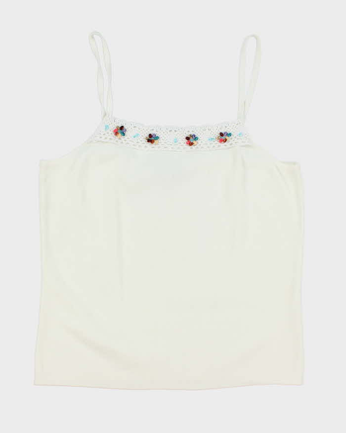 Vintage Y2k 00s Joseph A. Knit Beaded Cami - L