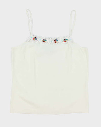 Vintage Y2k 00s Joseph A. Knit Beaded Cami - L