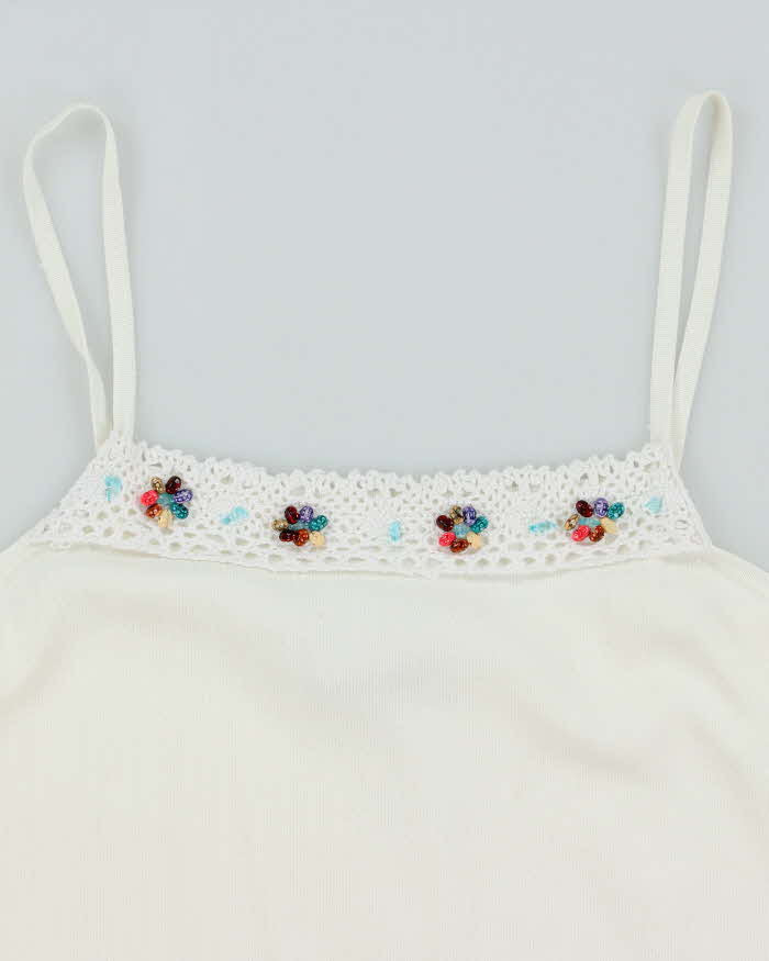 Vintage Y2k 00s Joseph A. Knit Beaded Cami - L