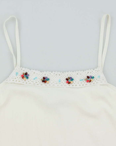 Vintage Y2k 00s Joseph A. Knit Beaded Cami - L