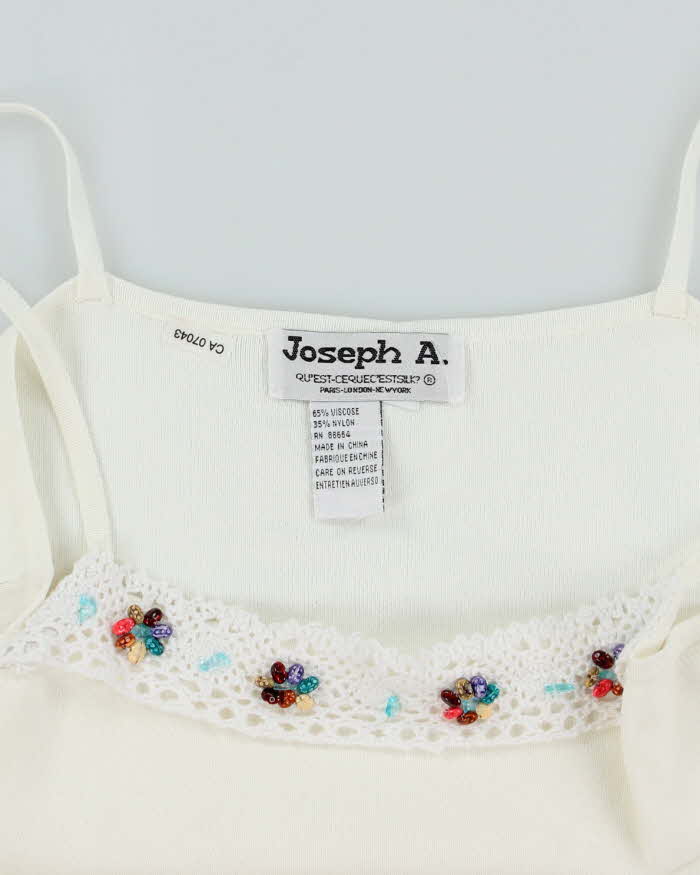 Vintage Y2k 00s Joseph A. Knit Beaded Cami - L
