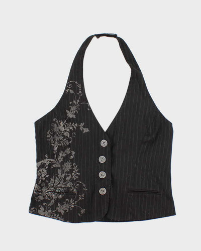 Vintage Y2k 00s Fang Waistcoat Halter Top - M