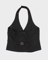 Vintage Y2k 00s Fang Waistcoat Halter Top - M