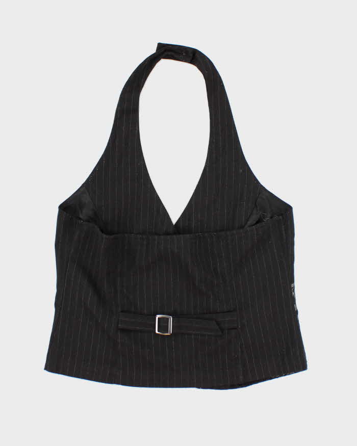 Vintage Y2k 00s Fang Waistcoat Halter Top - M