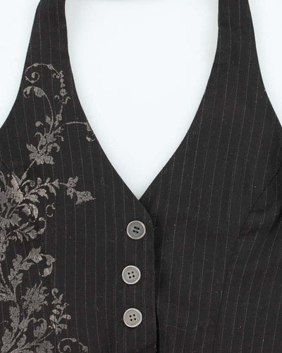 Vintage Y2k 00s Fang Waistcoat Halter Top - M