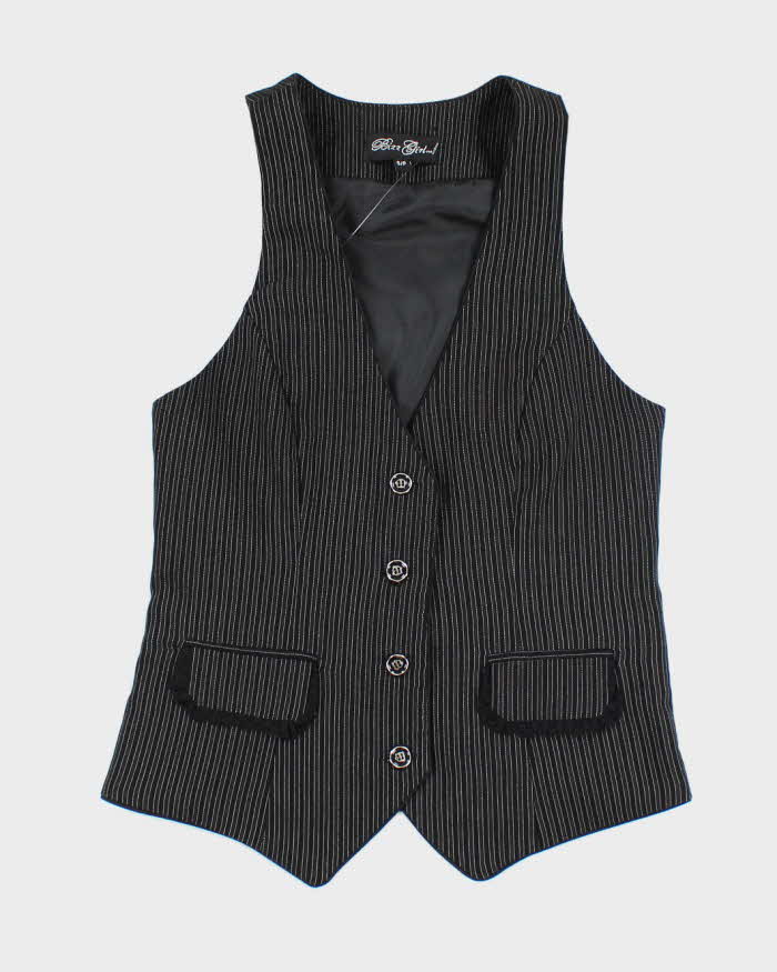 Vintage Y2k 00s Bizz Girl Waistcoat Top - S