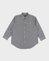Vintage Ralph Lauren Striped Button-Up Blouse - L